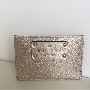 Kate Spade Card Holder in Pewter Silver